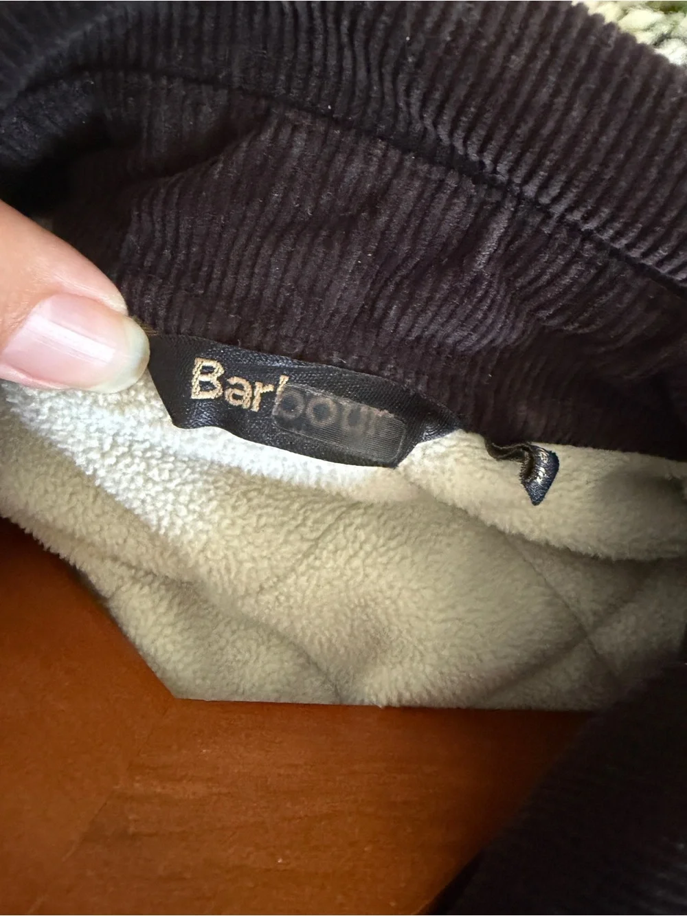 Barbour Deveron Polarquilt Jacket Olive / Pearl 14 US 18 UK barn field coat